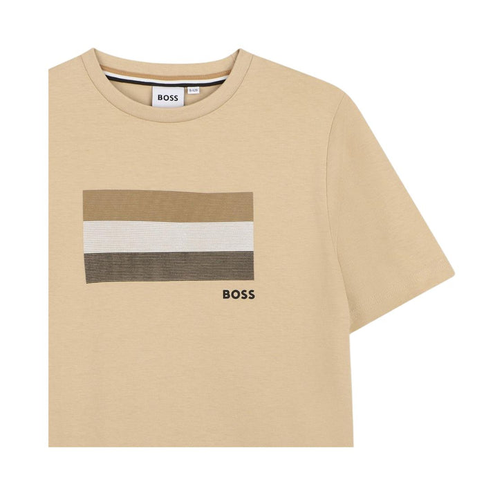 Beige Stripe Graphic T-Shirt