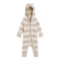 Beige Striped Cable Knit All In One