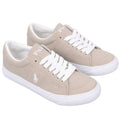 Beige & White Logo Trainers