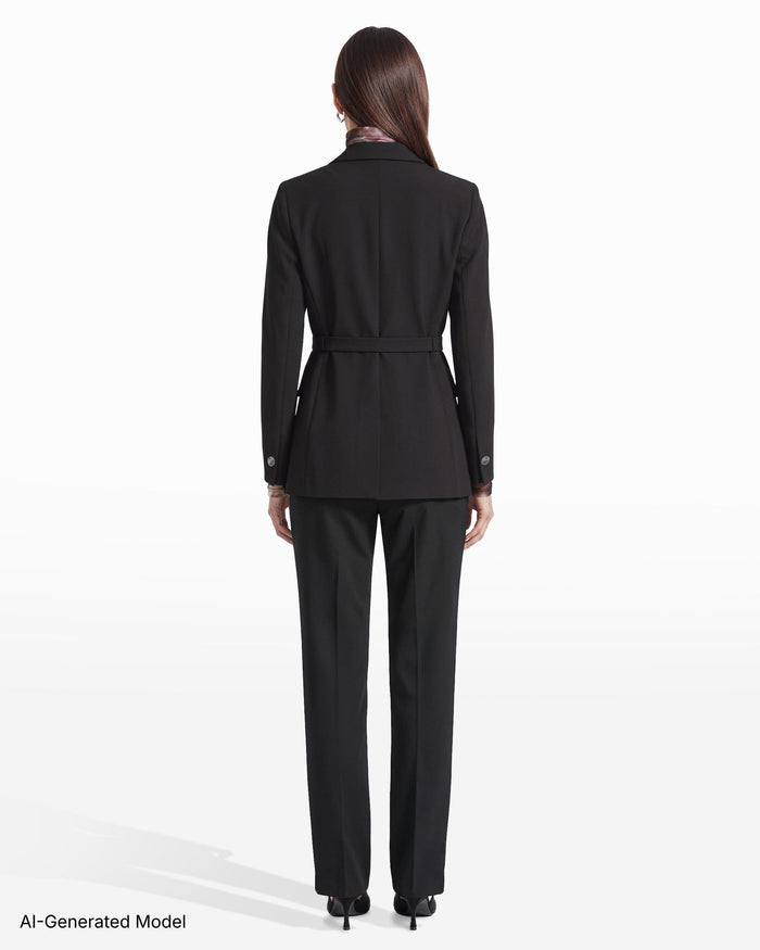 Anne Klein Belted Notch Lapel Single-Button Jacket