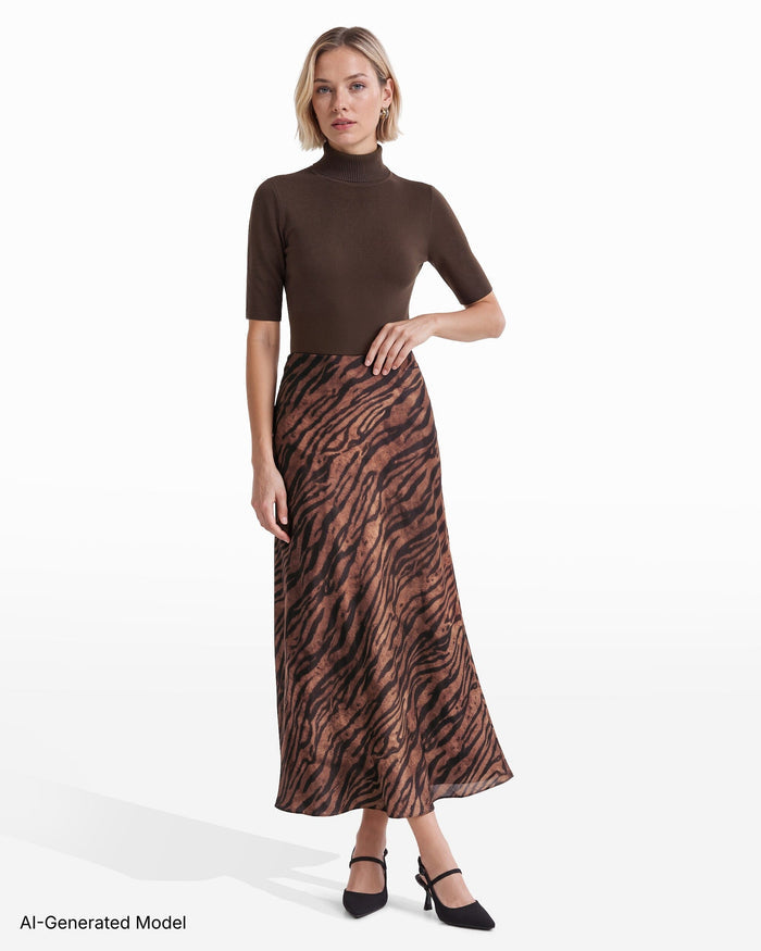 Anne Klein Bias Cut Flared Skirt