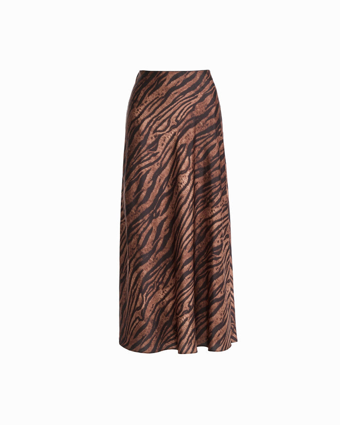 Anne Klein ANNE BLACK MULTI Bias Cut Flared Skirt