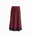 Anne Klein BAROLO Bias Flared Skirt with Lace Trim