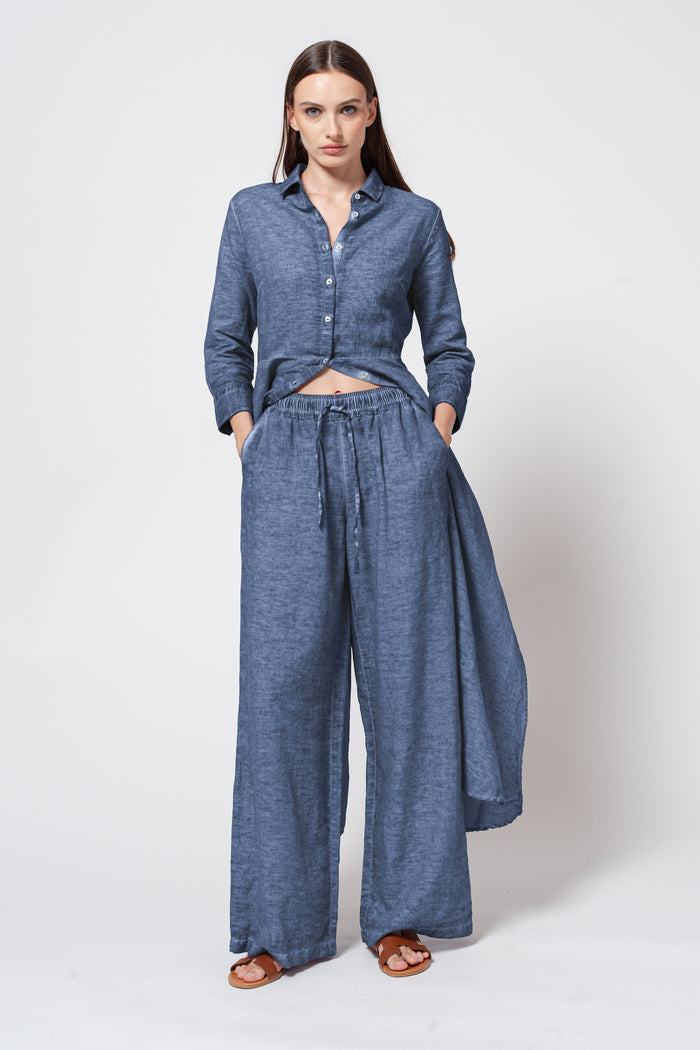 Billow Linen Blend Slacks - Nautico