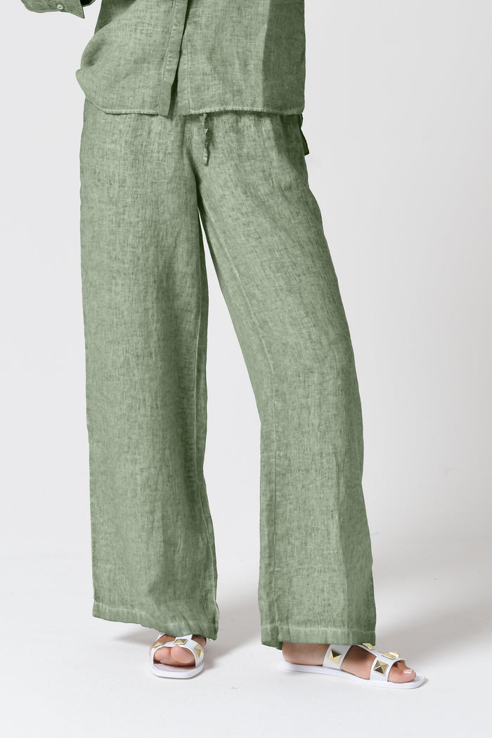 Billow Linen Slacks - Palm
