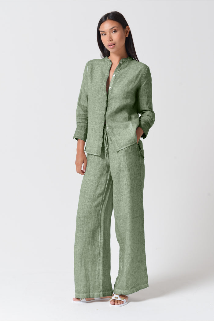 Billow Linen Slacks - Palm
