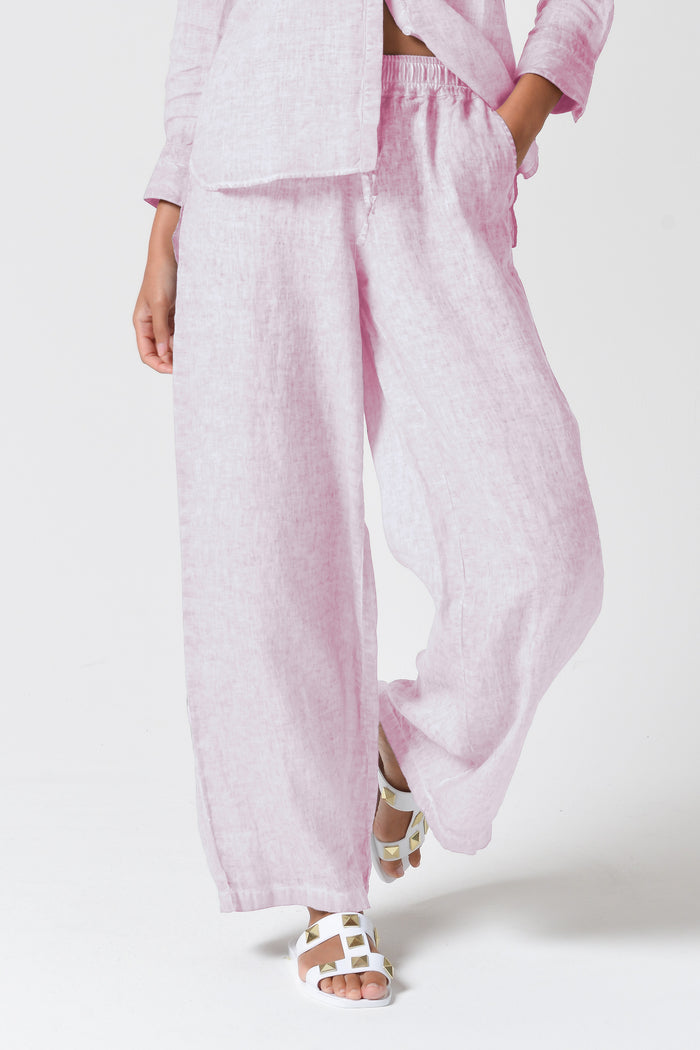 Billow Linen Slacks - Rose