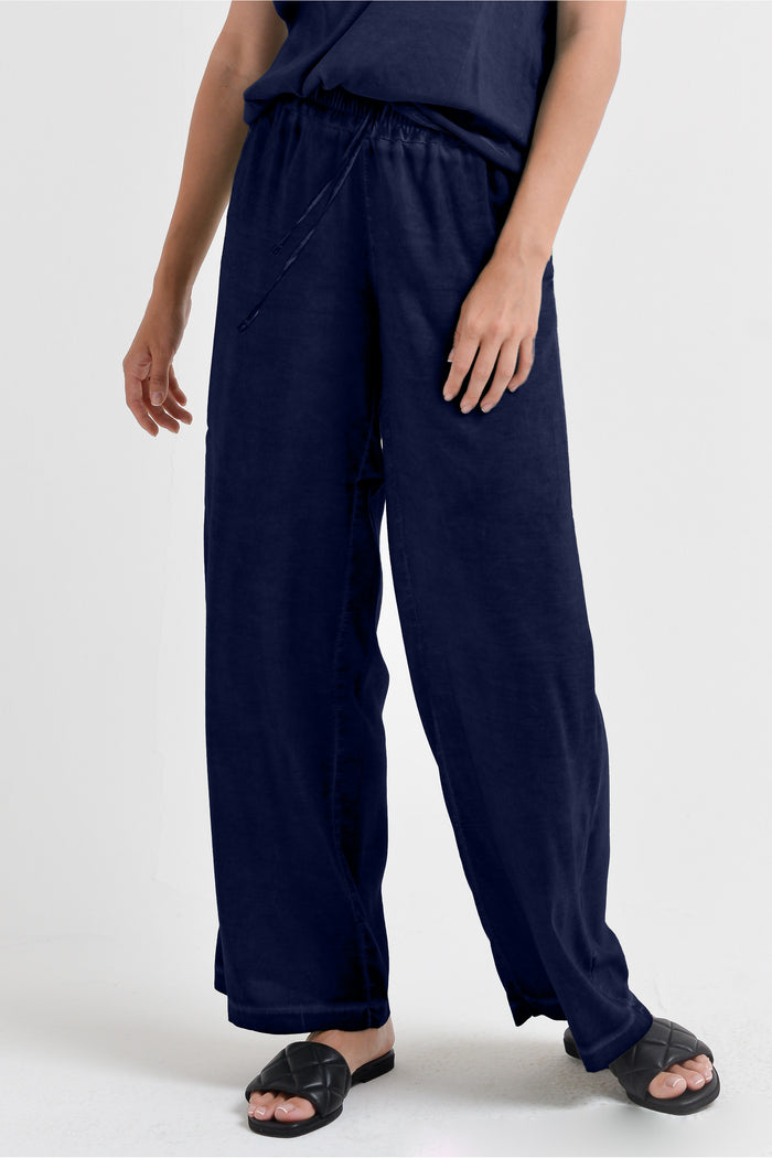 Billow Viscose Slacks - Navy