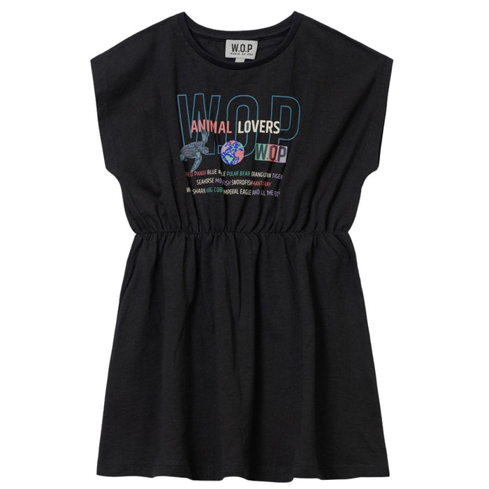 Black Animal Lovers Printed Dress