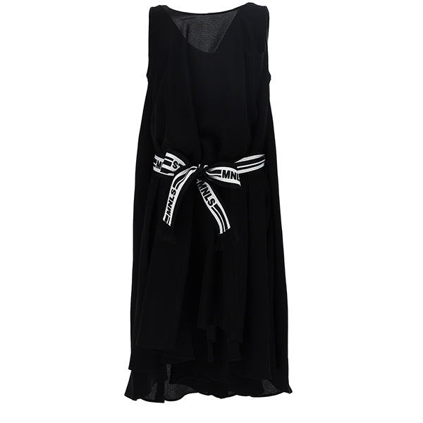 Black Belted Butterfly Dress