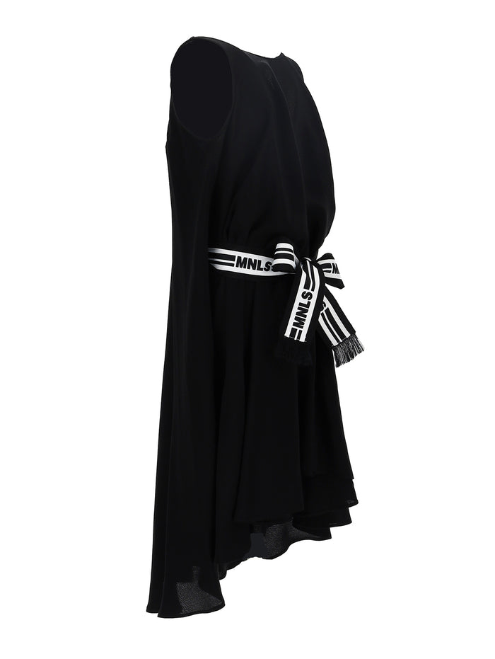 Black Belted Butterfly Dress