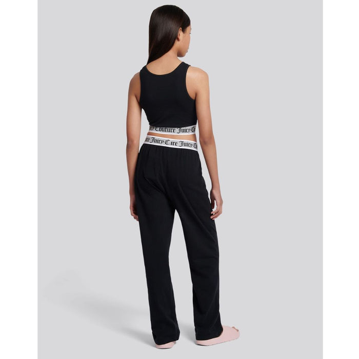 Black Crop Vest Lounge Set