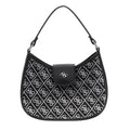 Black Diamanté Logo Handbag