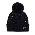 Black Diamante Pom Pom Hat