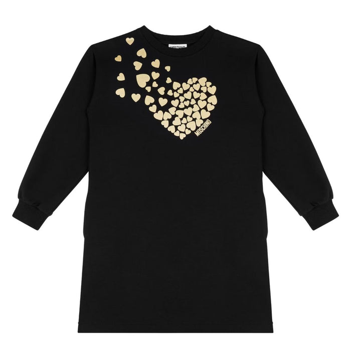 Black & Gold Heart Sweat Dress