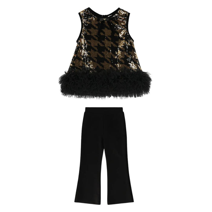 Black & Gold Sequin "Amber" Trouser Set