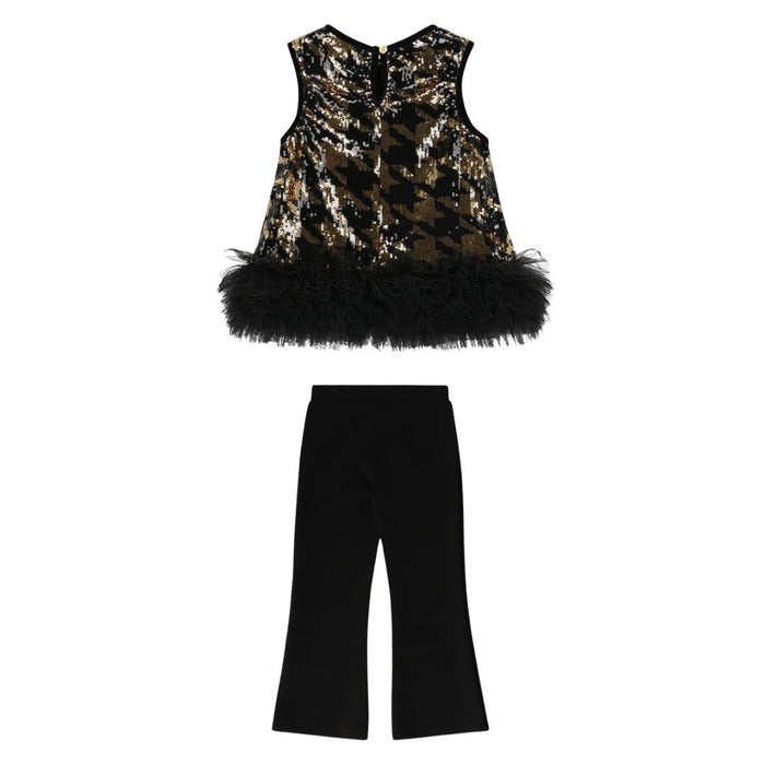 Black & Gold Sequin "Amber" Trouser Set