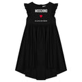 Black 'In Love We Trust' Heart Poplin Dress