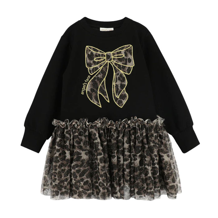 Black & Leopard Print "Juniper" Sweat Dress