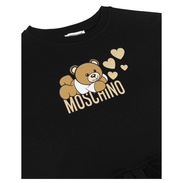 Black & Metallic Gold Hearts Sweat Top