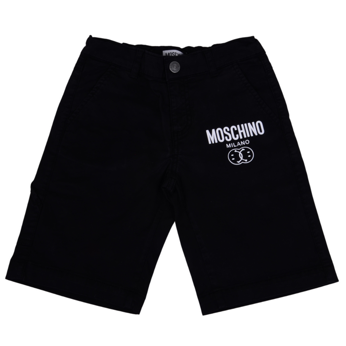 Black Smiley Logo Chino Shorts