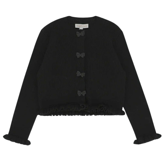 Black 'Tyler' Frill & Bow Cardigan