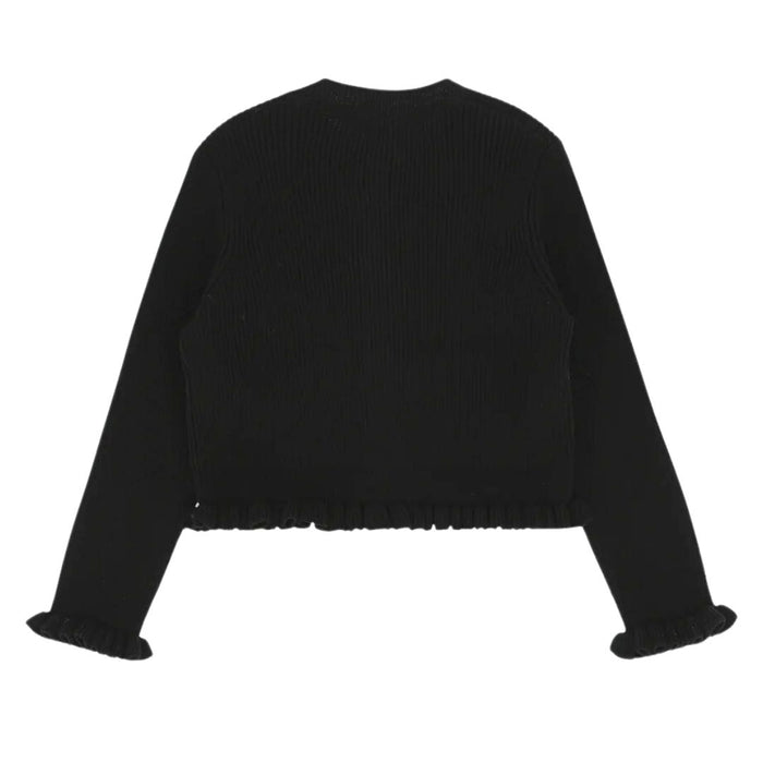 Black 'Tyler' Frill & Bow Cardigan