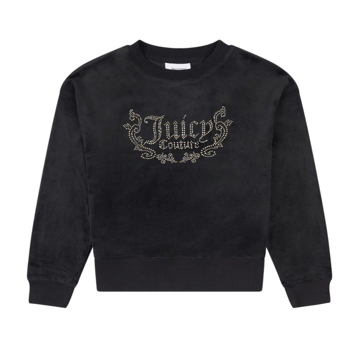 Black Velour Sweat Top & Shorts Set