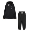 Black Zip Through Hooded Tracksuit
