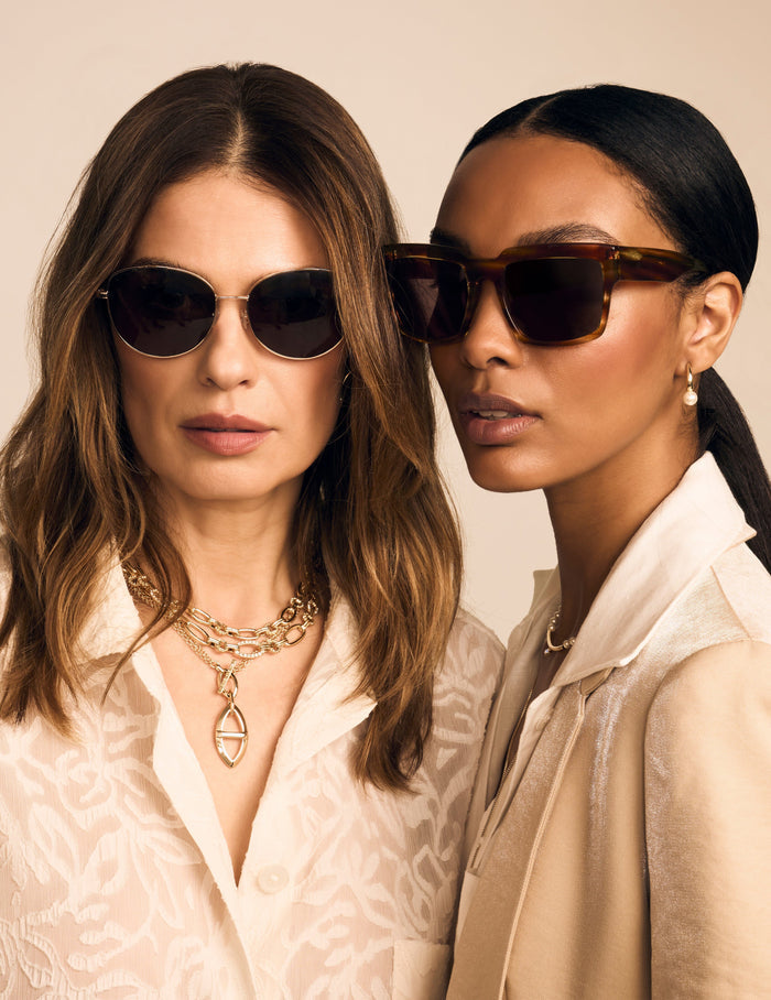 Anne Klein Blonde Horn Oversized Square Sunglasses