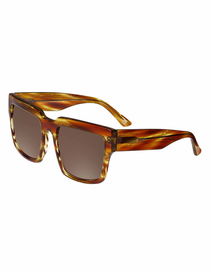 Anne Klein Blonde Horn Oversized Square Sunglasses