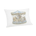 Blue Carousel Satin Cushion