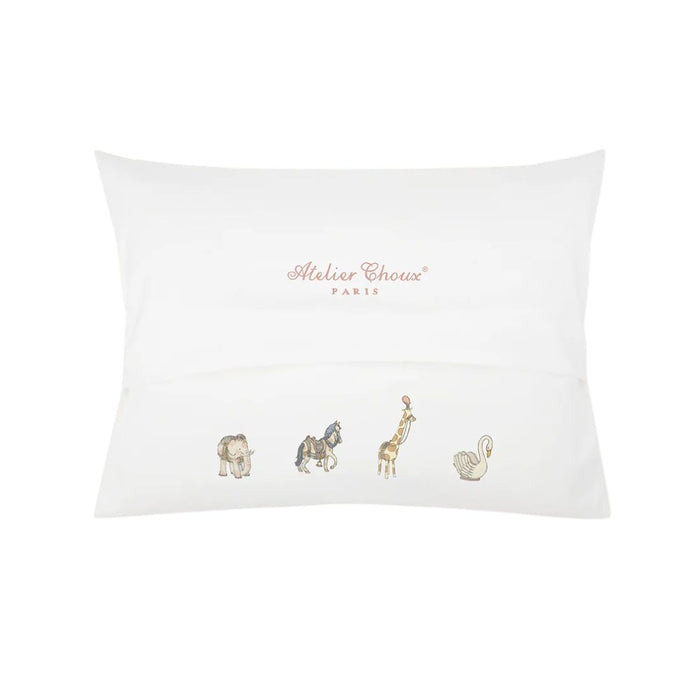 Blue Carousel Satin Cushion
