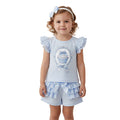Blue Cupcake Shorts Set & Headband