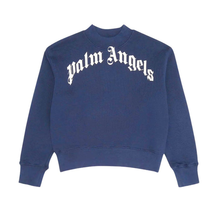 Blue Curved Logo Sweat Top