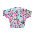 Blue Floral Zip Up Active Top