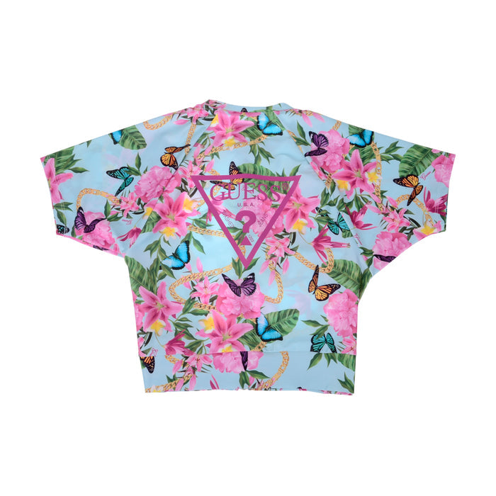 Blue Floral Zip Up Active Top