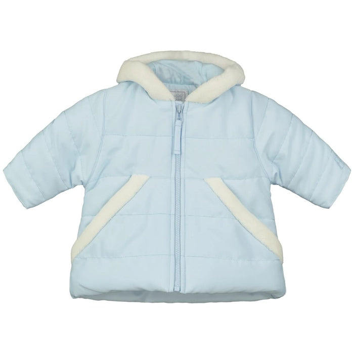 Blue Fur Trim Coat