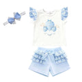 Blue Hot Air Balloon Shorts Set & Headband