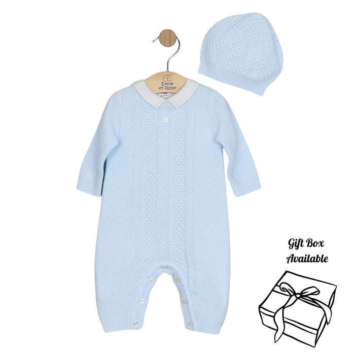 Blue Knitted All In One & Hat