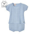 Blue knitted Shorts Set