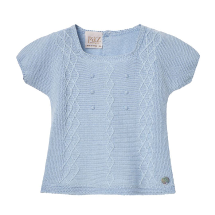 Blue knitted Shorts Set