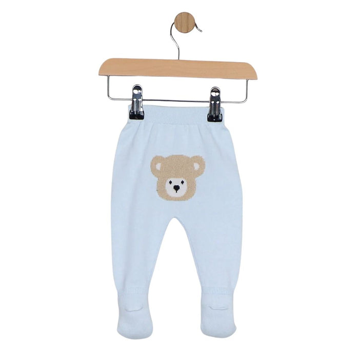 Blue Knitted Teddy 2 Piece & Hat