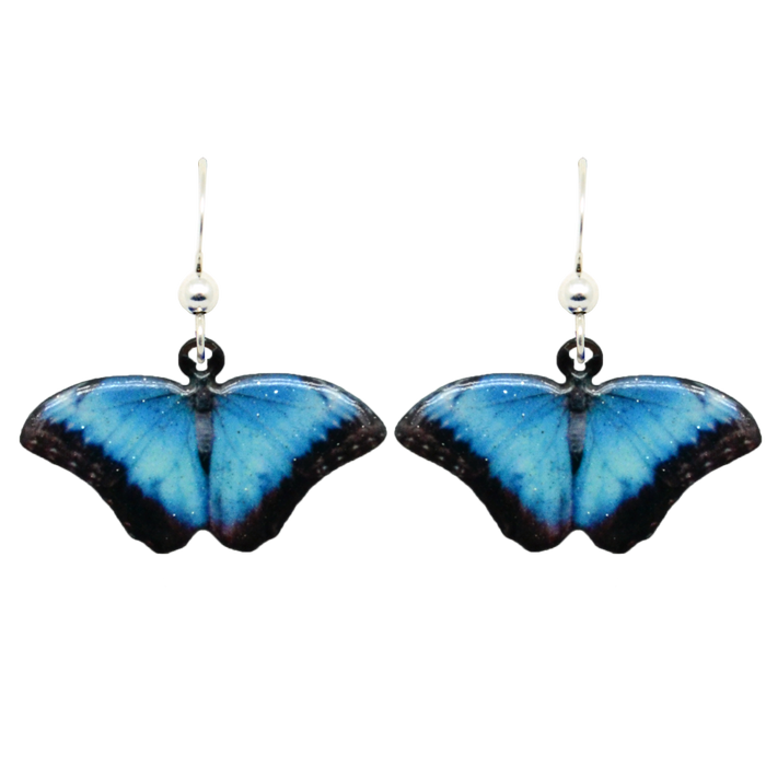 Blue Morpho Butterfly Earrings, Item# 2326