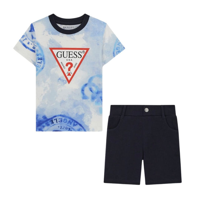 Blue & Navy Shorts Set