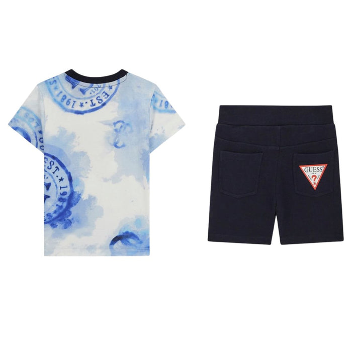 Blue & Navy Shorts Set