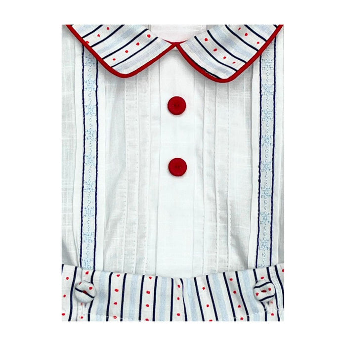 Blue & Red Striped Shorts Set