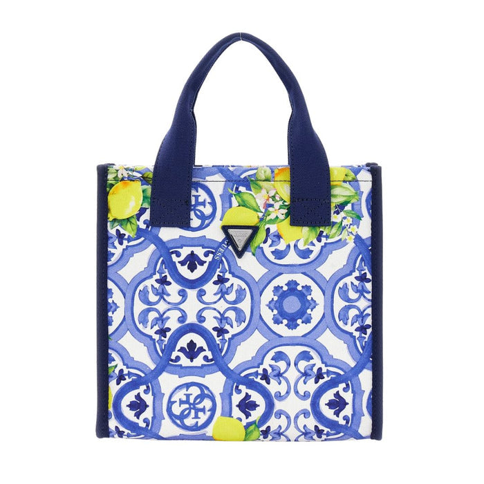 Blue Tile Print & Lemons Bag