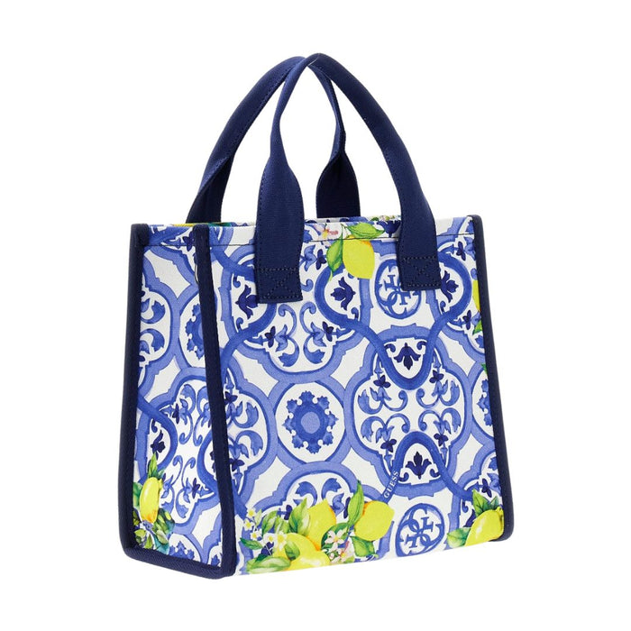 Blue Tile Print & Lemons Bag