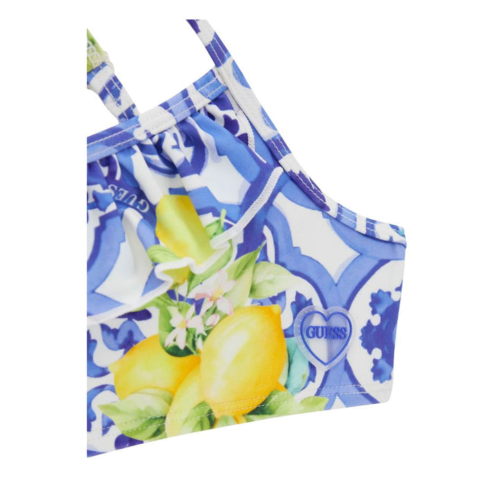 Blue Tile Print & Lemons Bikini